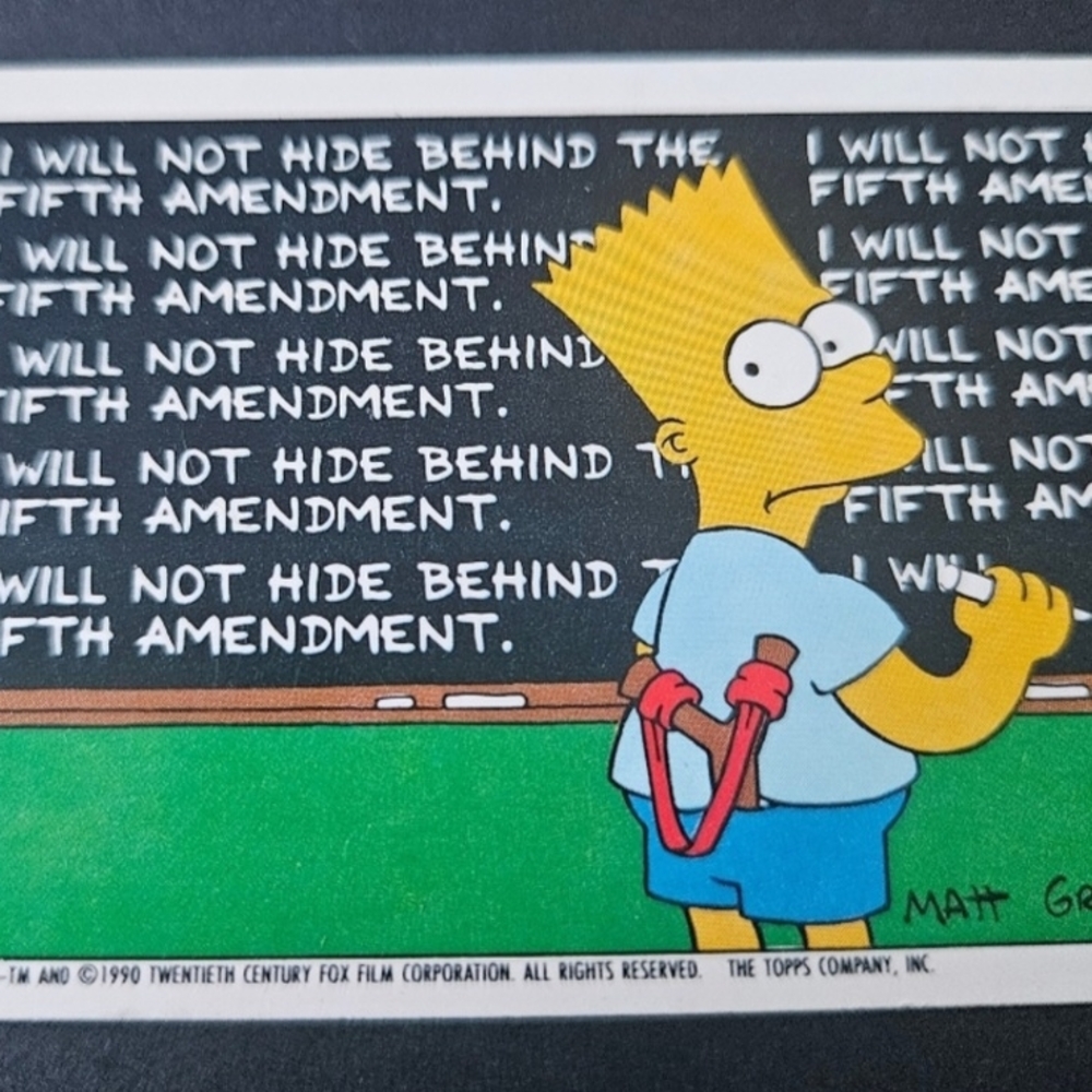 Simpsons Trading Card
